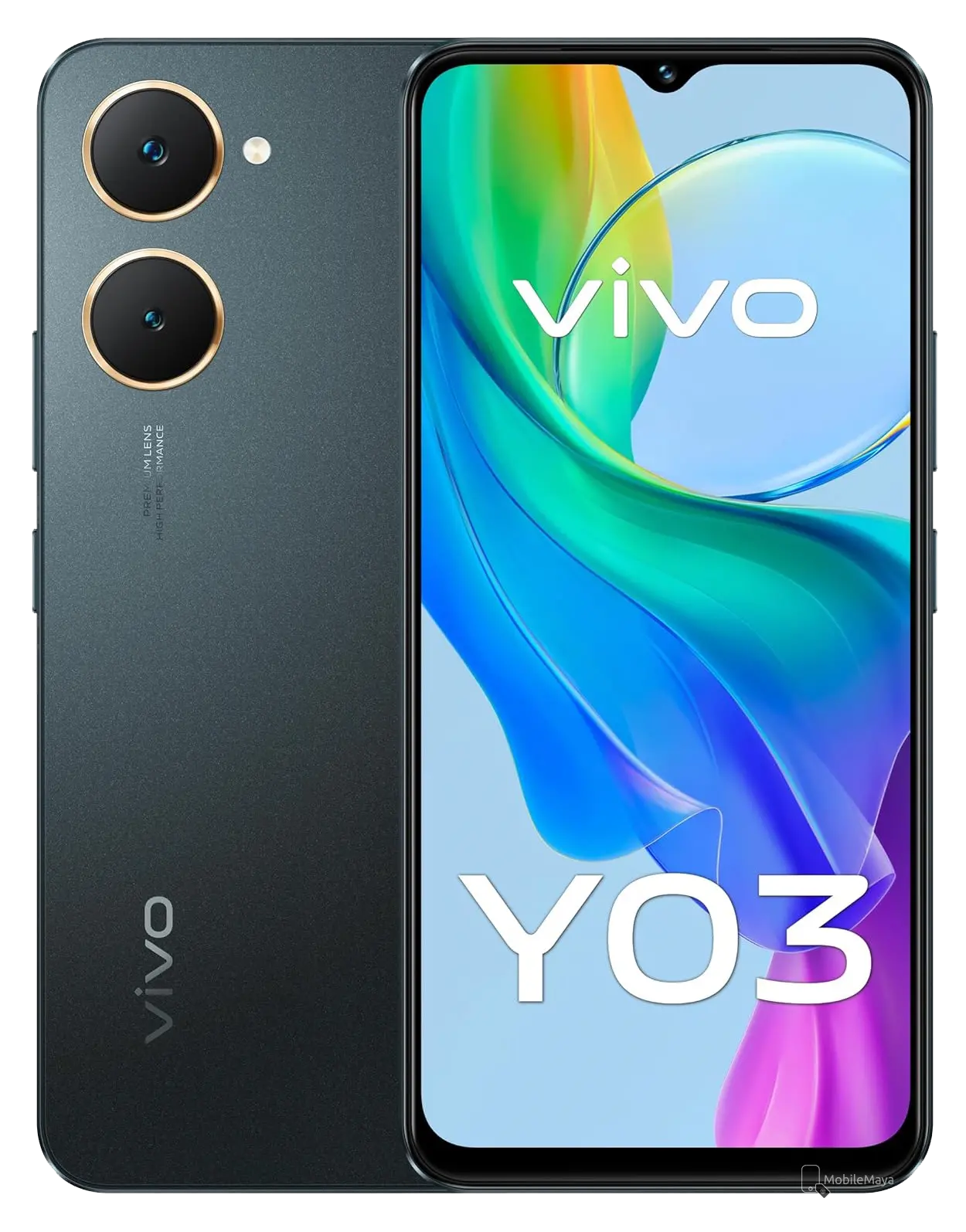 Vivo Y03 Space Black Official Image.