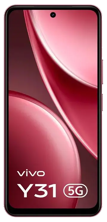 Vivo Y31 5G Rose Red Front Image.