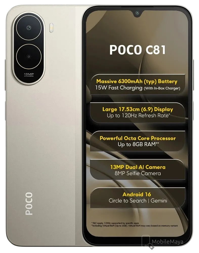 Xiaomi Poco C81 Sunset Gold Image