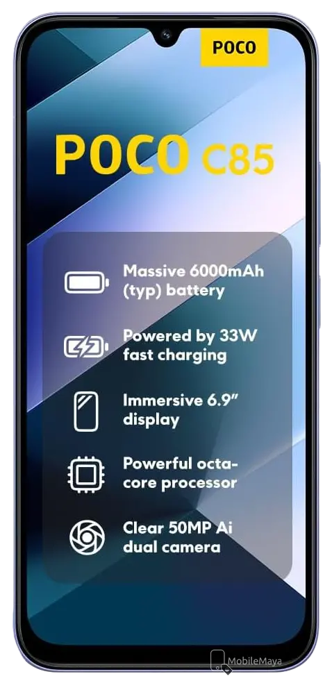 Xiaomi Poco C85 4G Front Side Image.