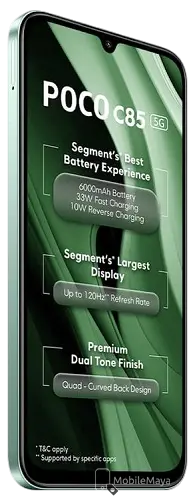 Xiaomi Poco C85 5G Full Front Side Image.