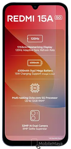 Xiaomi Redmi 15a 5G Blue Front Image
