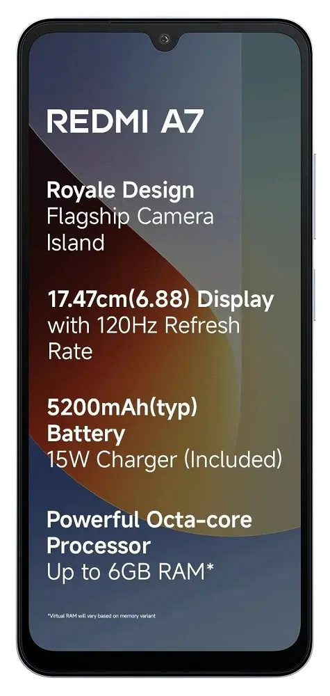 Xiaomi Redmi A7 4G Sky Blue Front Side Image