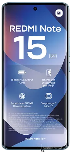 Xiaomi Redmi Note 15 5G India Full Front Image.