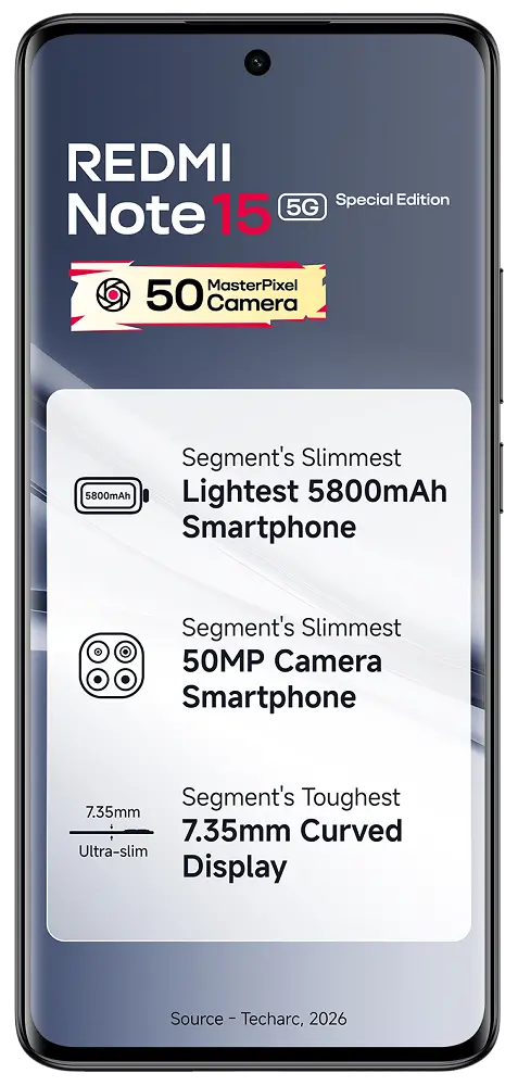 Xiaomi Redmi Note 15 SE 5G Carbon Black Front Side Image