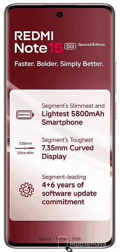 Xiaomi Redmi Note 15 SE 5G Crimson Reserve Red Front Image