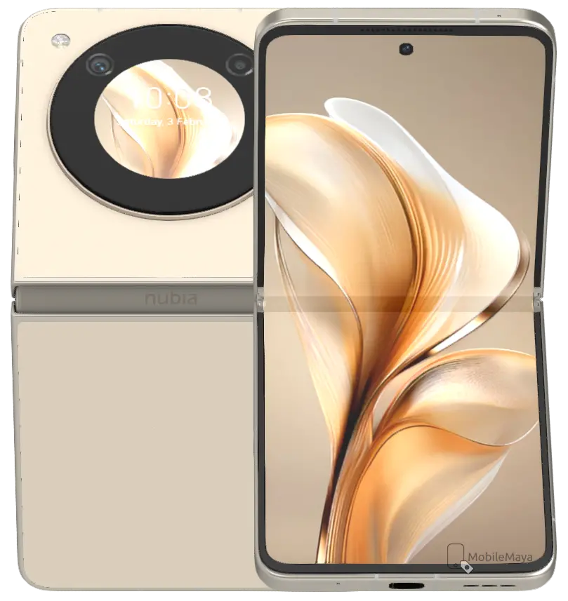 ZTE nubia Flip Sunshine Gold Front Back Image