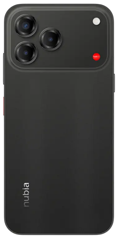 ZTE nubia V80 Design Midnight Black Back Side Image.